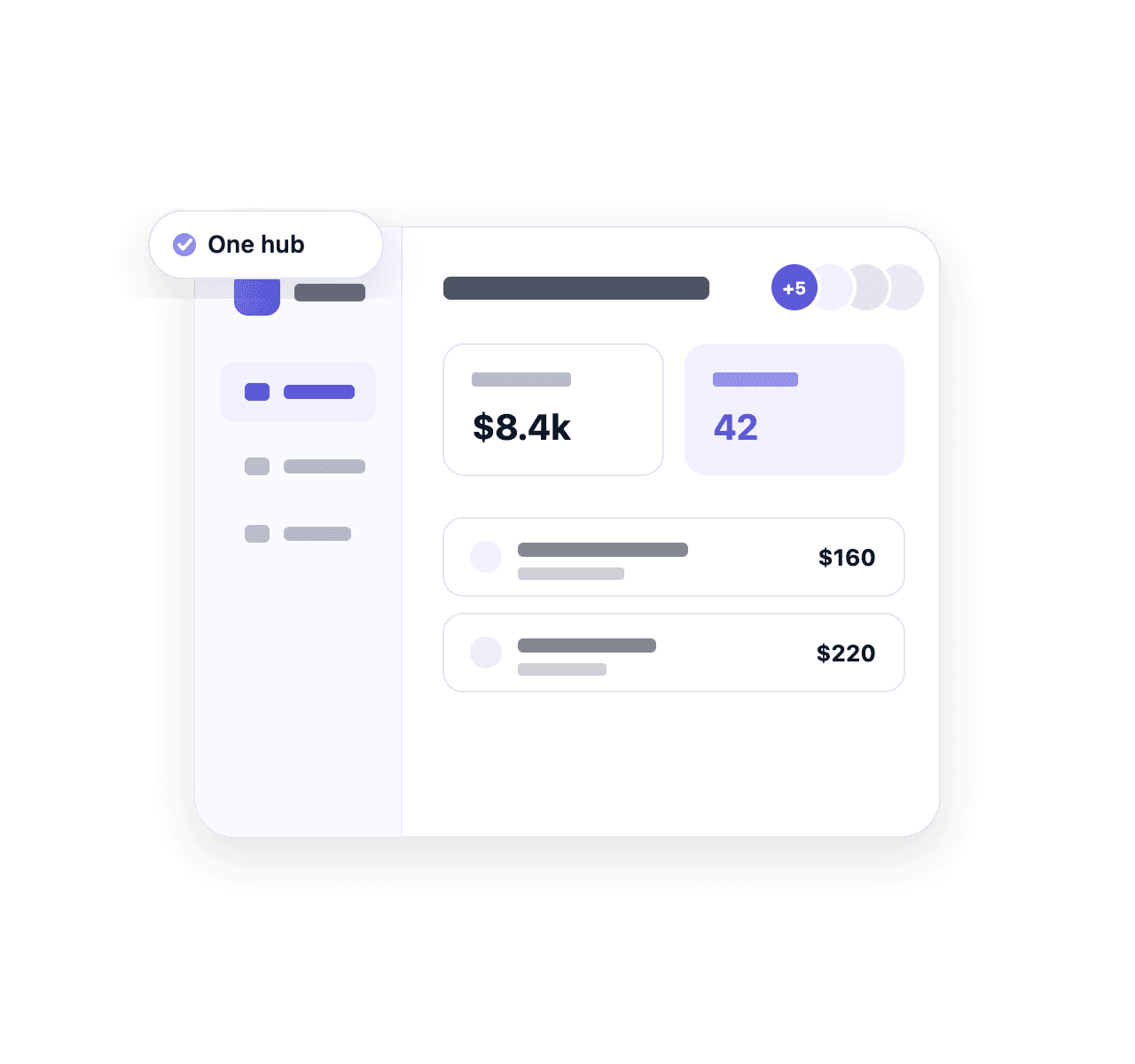 Illustration of a centralized payments hub workspace for private pay sessions.